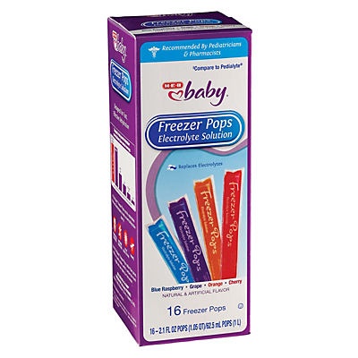 slide 1 of 1, H-E-B Baby Freezer Pops Assorted Pediatric Electrolyte, 16 ct
