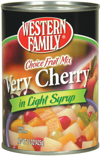 slide 1 of 1, Western Family Cherry Mixed Fruit, 15 oz