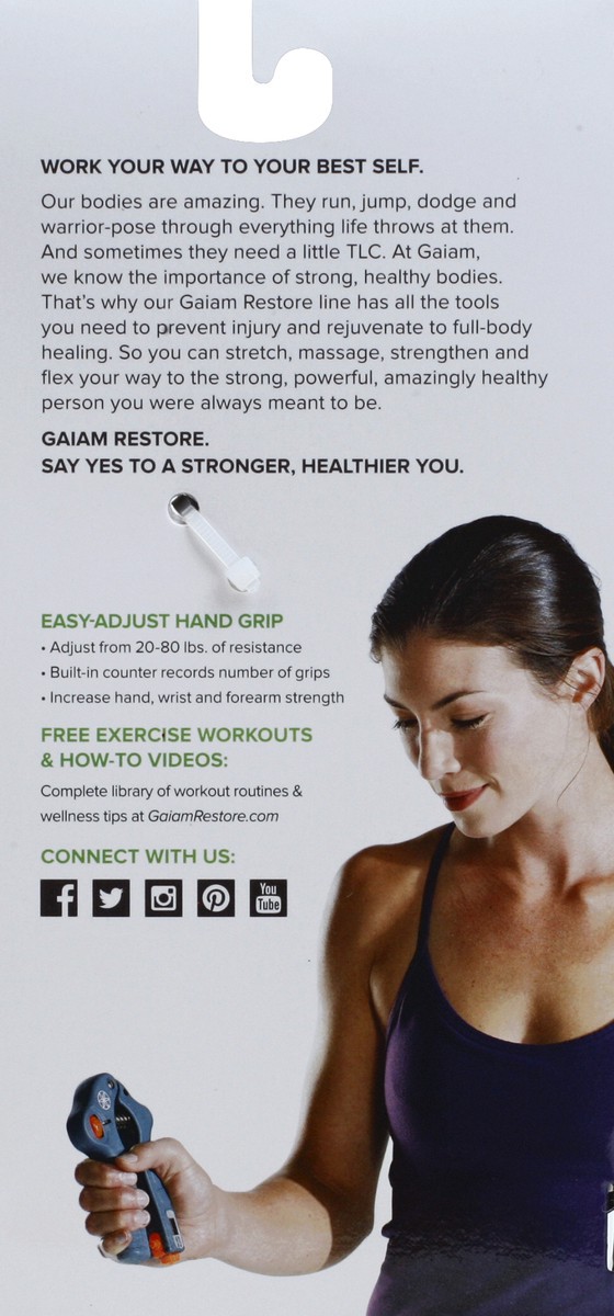 slide 5 of 8, Gaiam Hand Grip, Easy-Adjust, 1 ct