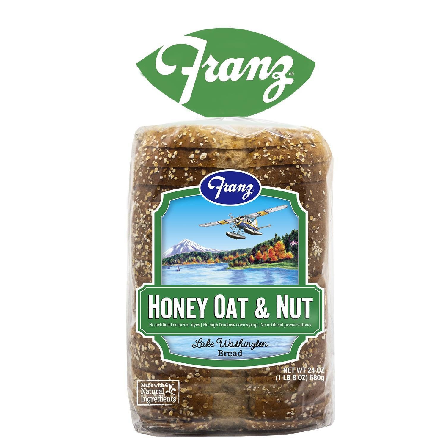 slide 1 of 2, FranzLake Washington Honey Nut & Oat Bread, 24 oz