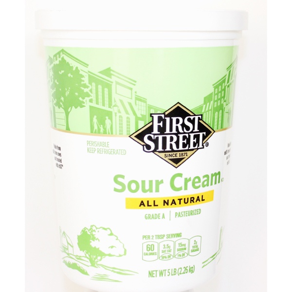 slide 1 of 1, First Street Sour Cream All Natural, 5 lb