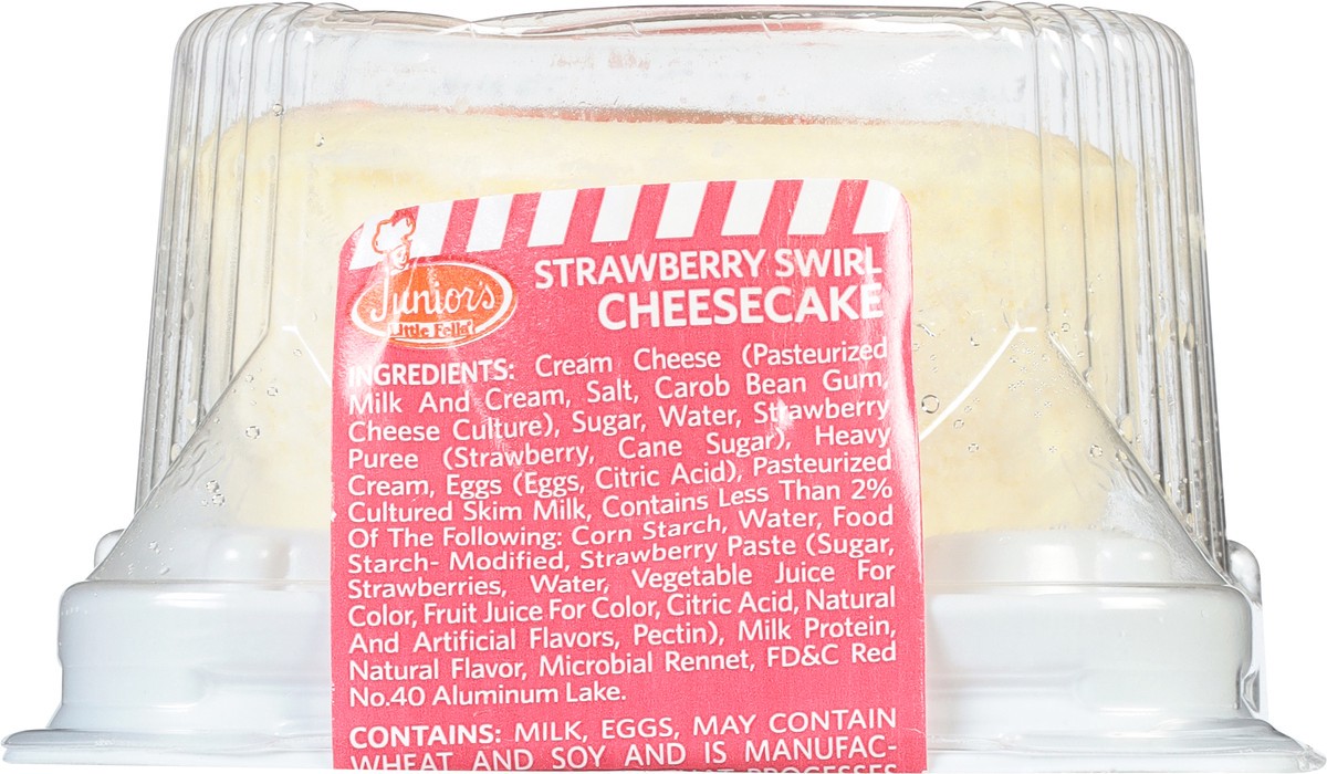 slide 8 of 9, Junior's Little Fella Strawberry Swirl Cheesecake - 4 oz, 4 oz