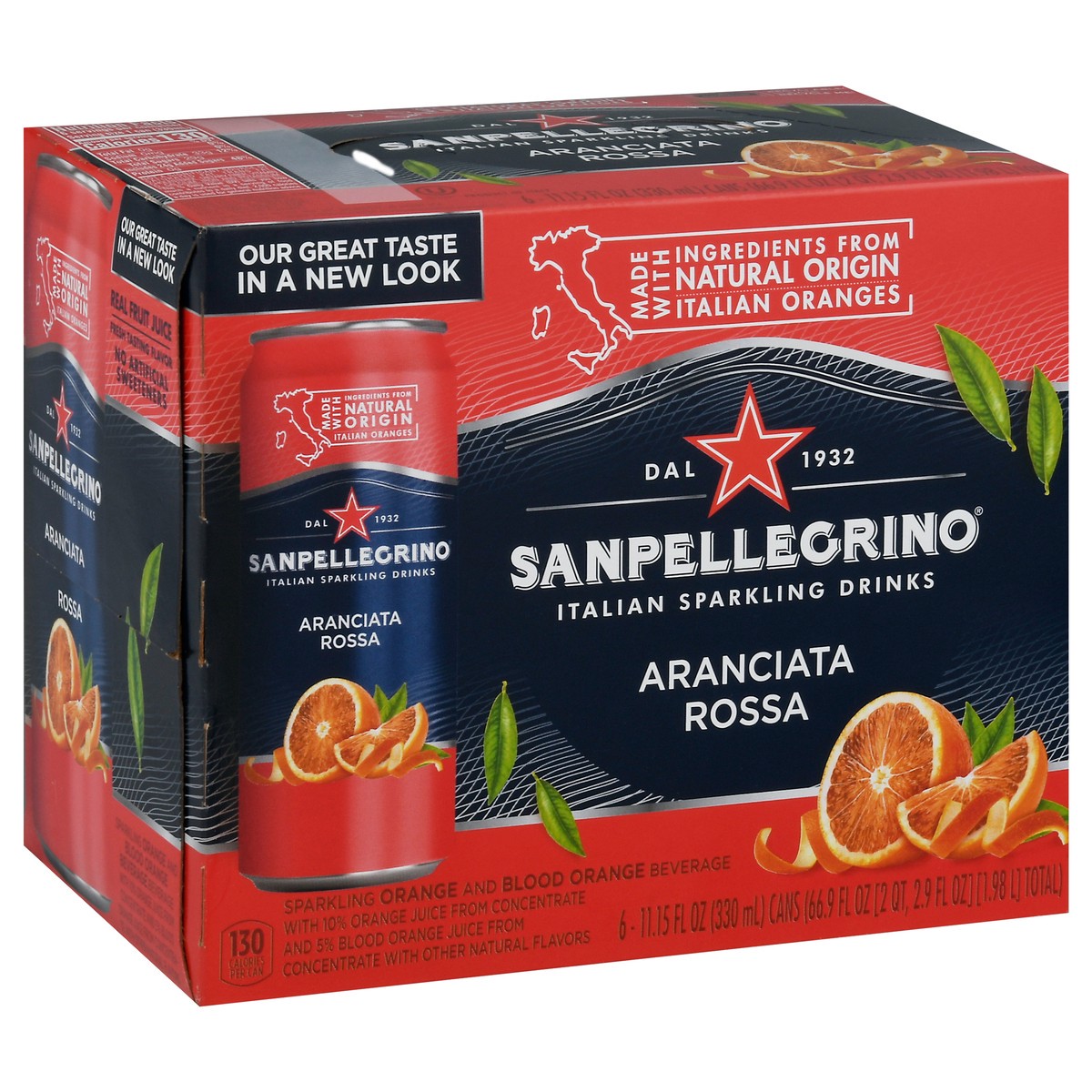 slide 2 of 9, San Pellegrino Aranciata Rossa Blood Orange Italian Sparkling Drink 11.15 oz Cans, 66.9 oz