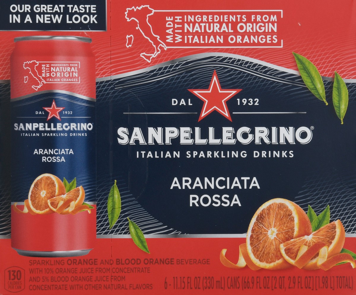 slide 5 of 9, San Pellegrino Aranciata Rossa Blood Orange Italian Sparkling Drink 11.15 oz Cans, 66.9 oz