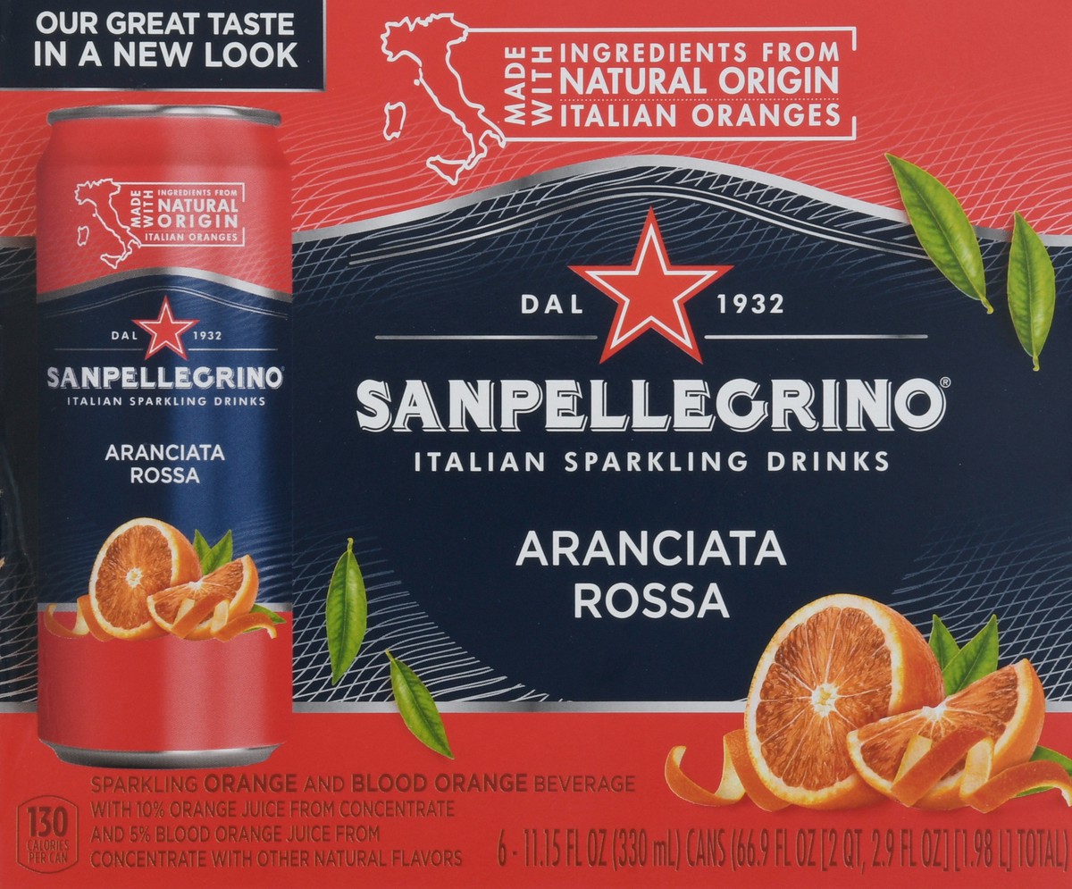 slide 6 of 9, San Pellegrino Aranciata Rossa Blood Orange Italian Sparkling Drink 11.15 oz Cans, 66.9 oz