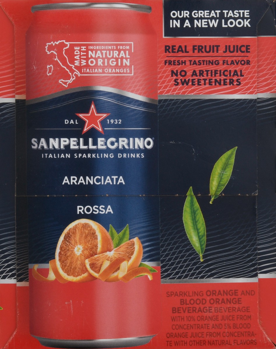 slide 7 of 9, San Pellegrino Aranciata Rossa Blood Orange Italian Sparkling Drink 11.15 oz Cans, 66.9 oz