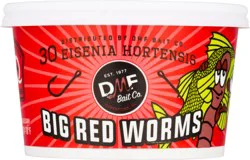 DMF Bait Co. Big Red Worms 30 ea