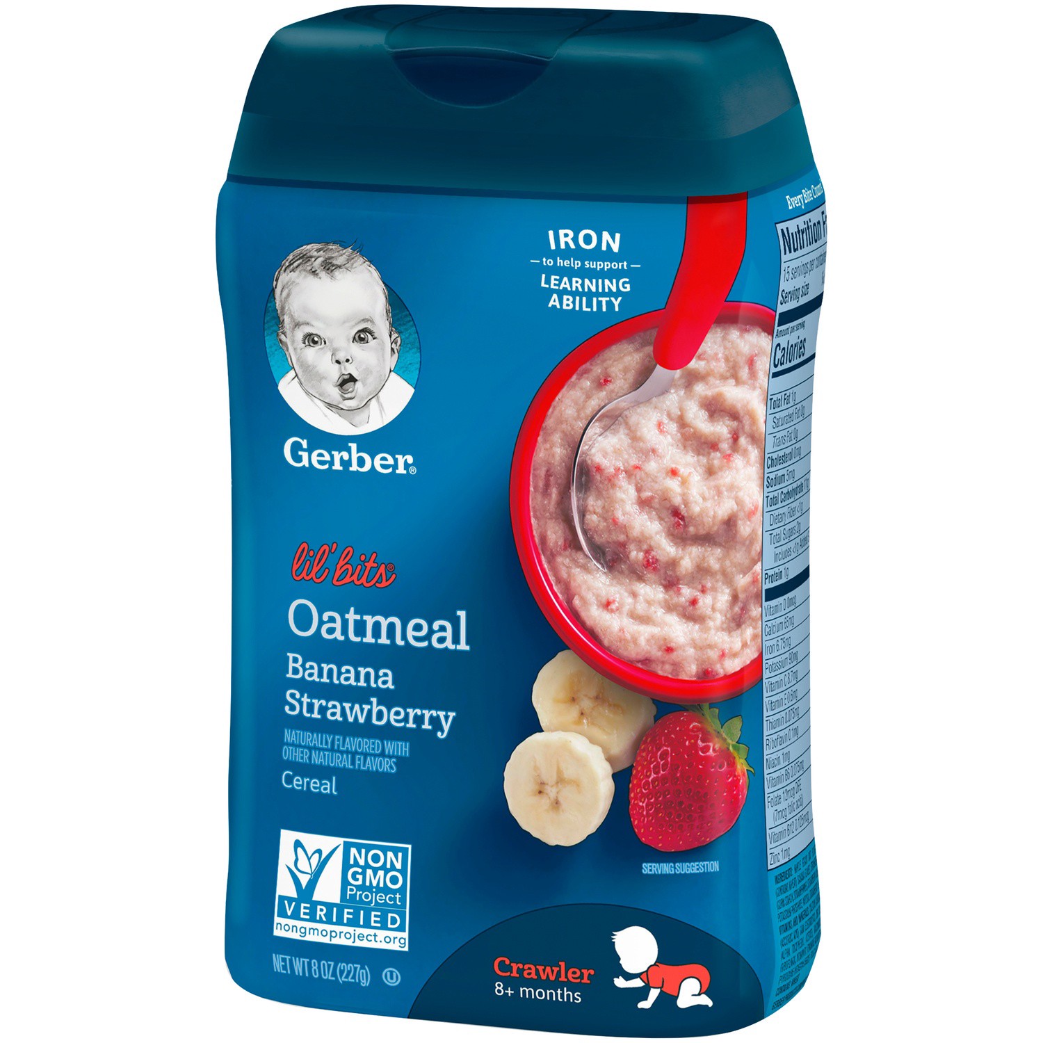 slide 5 of 9, Gerber Stage 3 Baby Food, Oatmeal Banana Strawberry Cereal, Baby Oatmeal Cereal, 8 oz