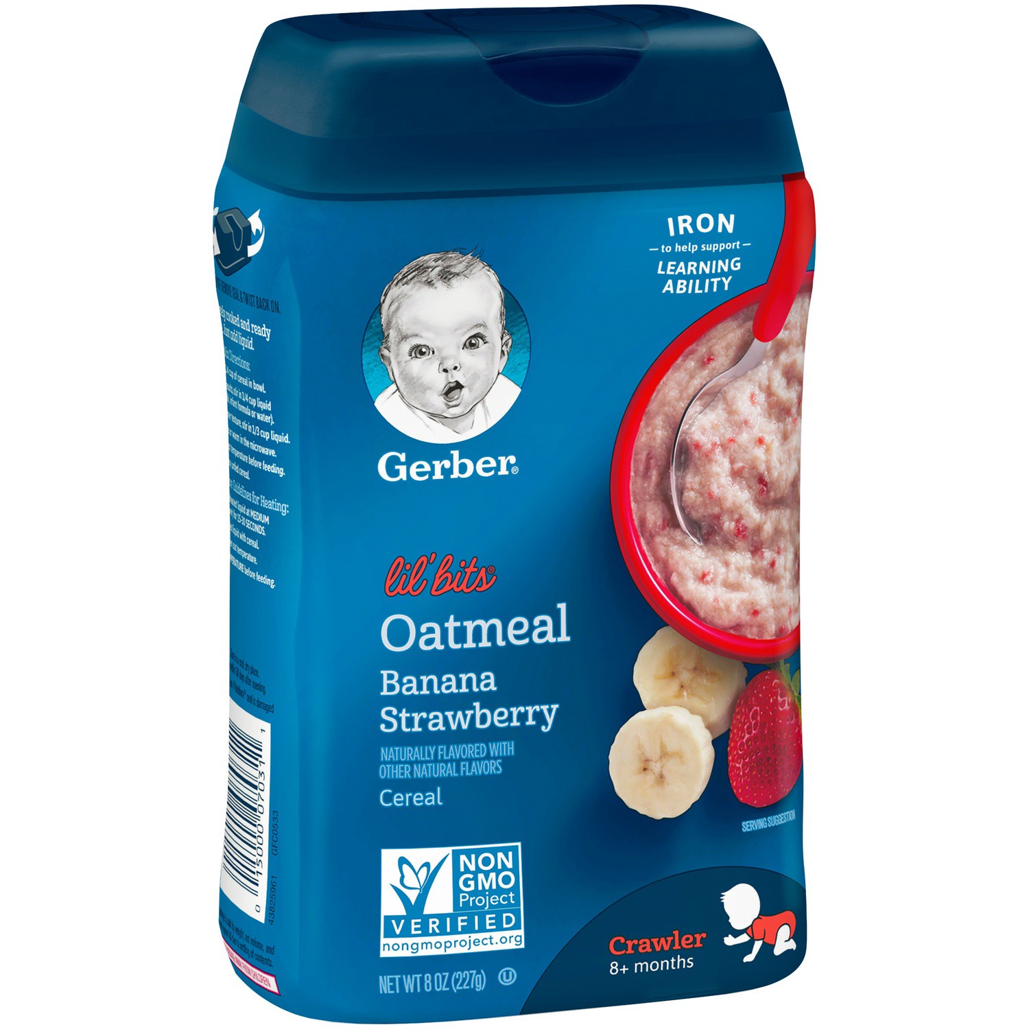 slide 3 of 9, Gerber Stage 3 Baby Food, Oatmeal Banana Strawberry Cereal, Baby Oatmeal Cereal, 8 oz