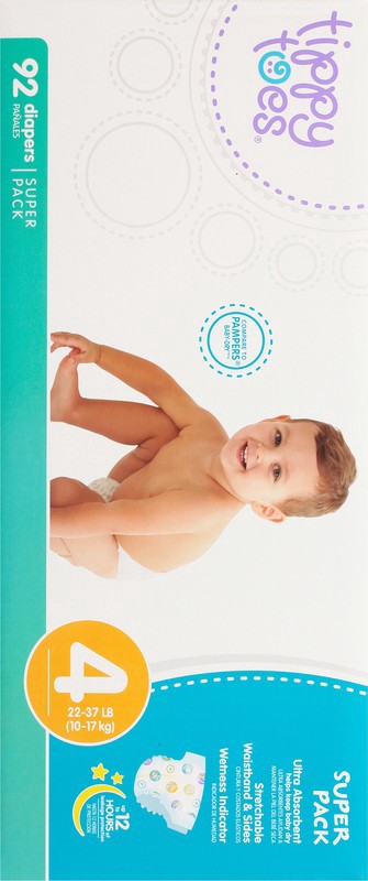 slide 3 of 4, Tippy Toes Super Club Pack Size 4, 92 ct