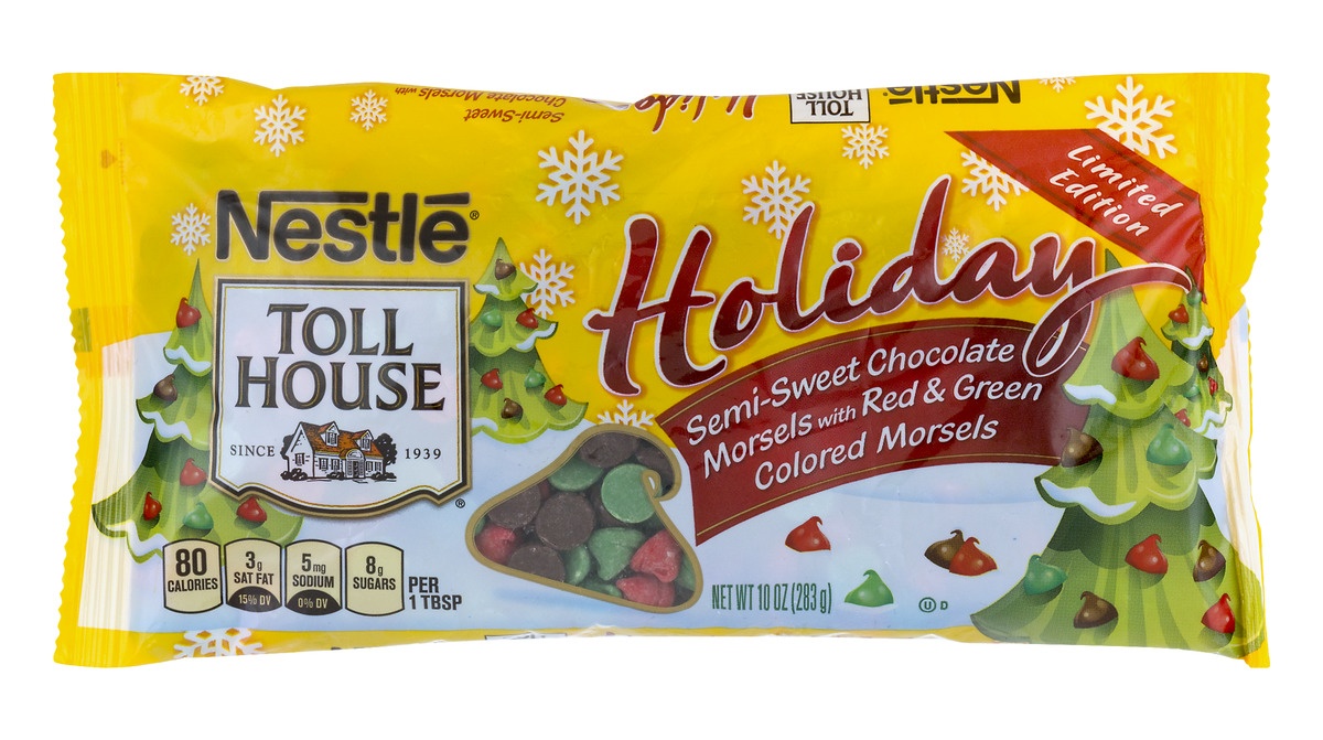 slide 1 of 1, Nestlé Toll House Holiday Semisweet Chocolate Morsels, 10 oz