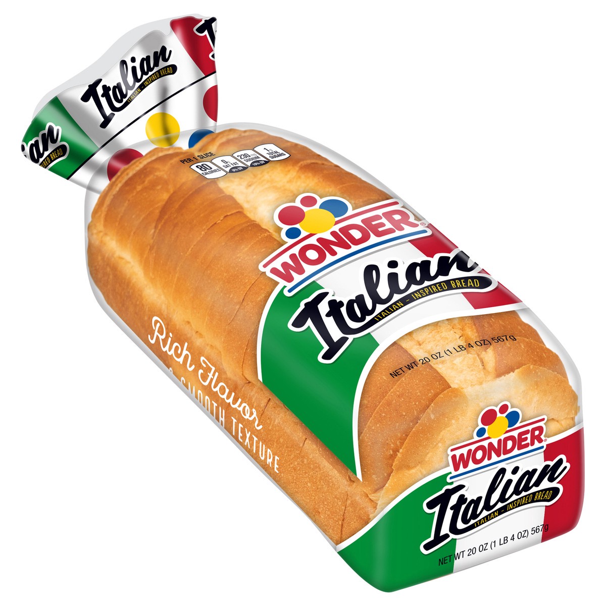 slide 9 of 13, Wonder Bread Italian Bread, Italian-Inspired Wide Loaf White Bread, 20 oz Loaf, 20 oz