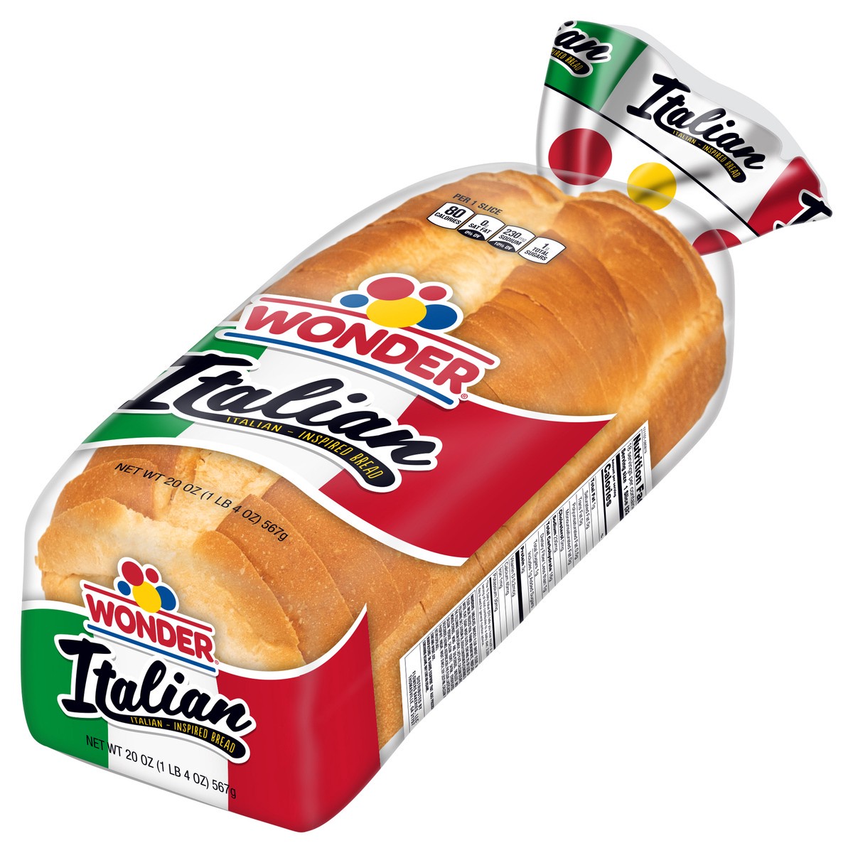 slide 8 of 13, Wonder Bread Italian Bread, Italian-Inspired Wide Loaf White Bread, 20 oz Loaf, 20 oz