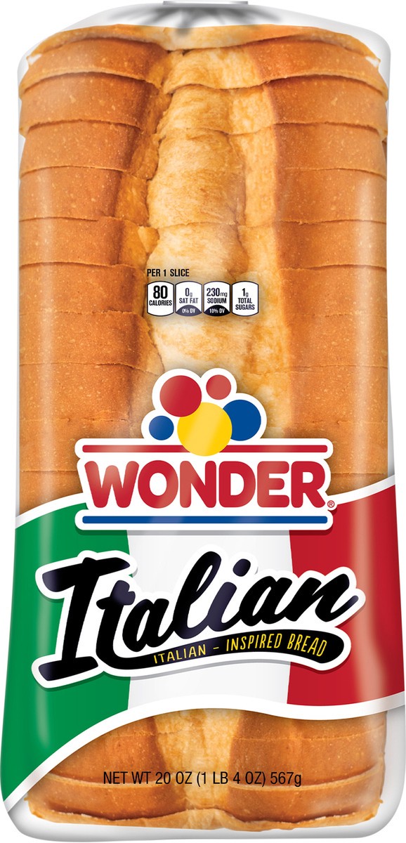 slide 12 of 13, Wonder Bread Italian Bread, Italian-Inspired Wide Loaf White Bread, 20 oz Loaf, 20 oz