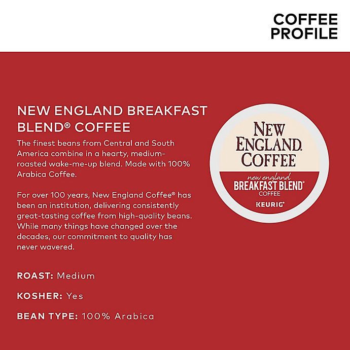 slide 4 of 6, New England Coffee New England Breakfast Blend Coffee Keurig K-Cup Pods, 18 ct