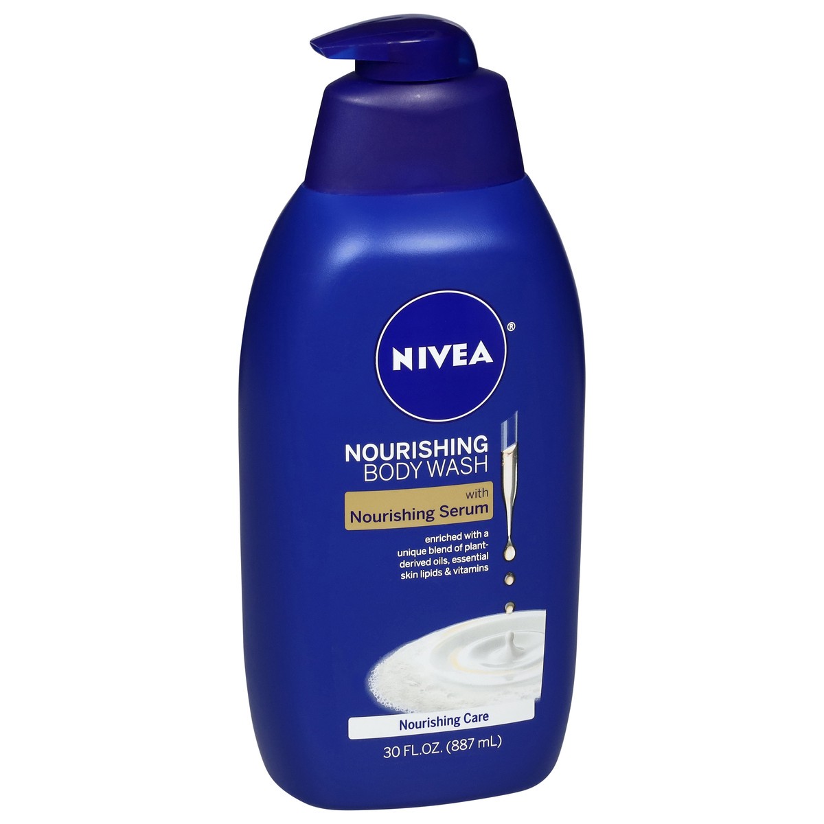 slide 12 of 12, Nivea Nourishing Care Body Wash with Nourishing Serum, Moisturizing Body Wash, 30 Fl Oz Bottle, 30 fl oz