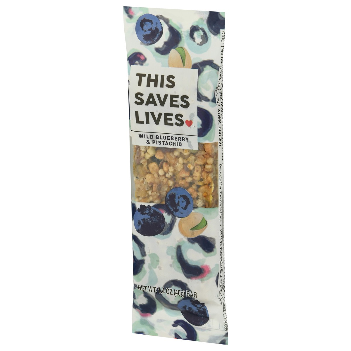 slide 3 of 9, This Saves Lives Wild Blueberry & Pistachio Bar 1.4 oz Bag, 1.4 oz