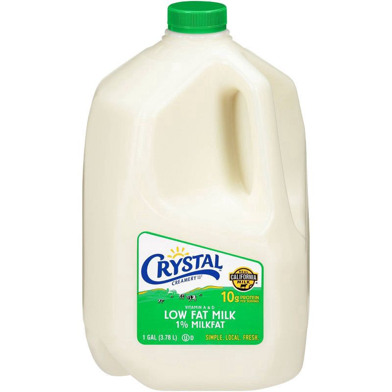 slide 1 of 3, Crystal Milk Lowfat 1%, 1 gal