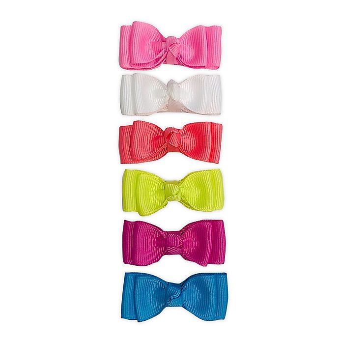 slide 1 of 1, Tiny Treasures Spring Color Mini Bow Hair Clips, 6 ct