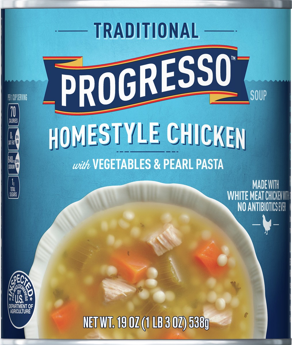 slide 2 of 9, Progresso Traditional, Chicken with Vegetables & Pastina Pasta Canned Soup, 19 oz., 19 oz