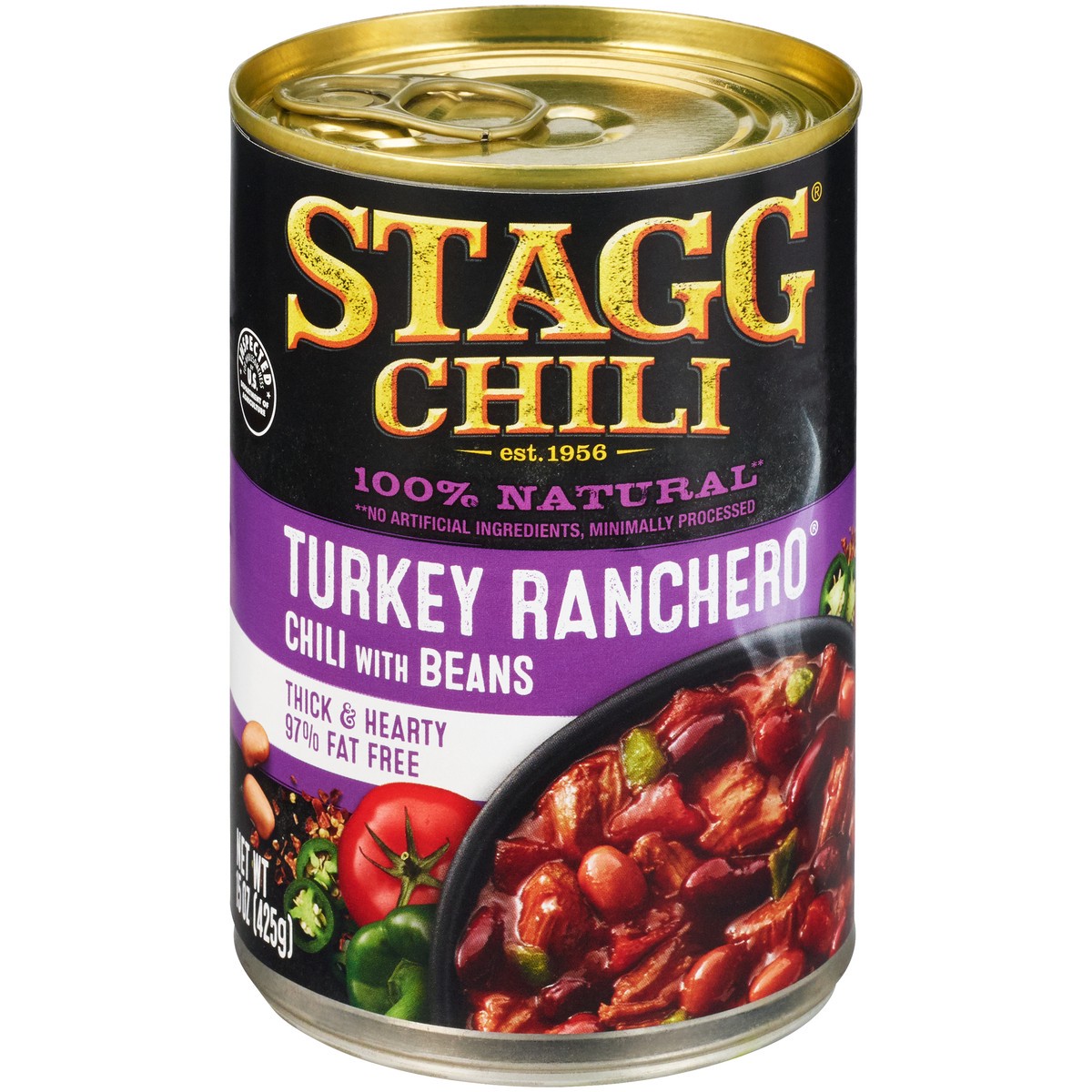 slide 8 of 12, STAGG CHILI Turkey Ranchero w/Beans Chili 15 oz. Pull-Top Can, 15 oz