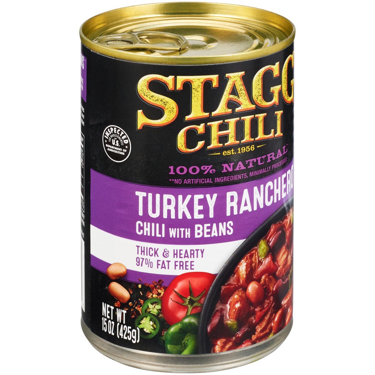 slide 9 of 12, STAGG CHILI Turkey Ranchero w/Beans Chili 15 oz. Pull-Top Can, 15 oz