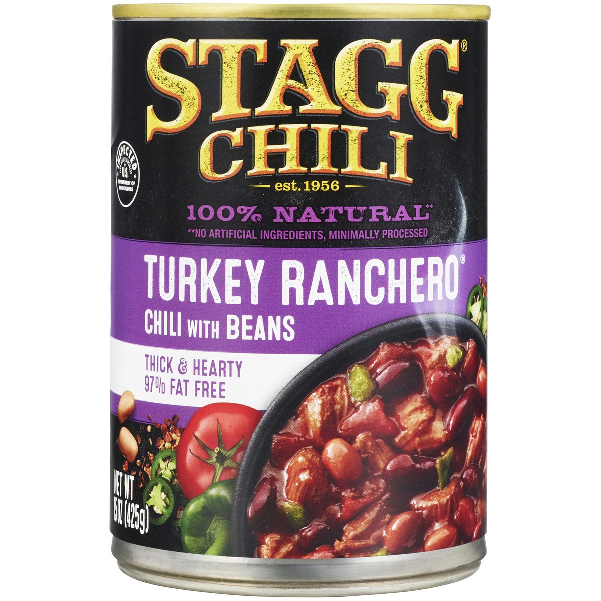 slide 1 of 12, STAGG CHILI Turkey Ranchero w/Beans Chili 15 oz. Pull-Top Can, 15 oz