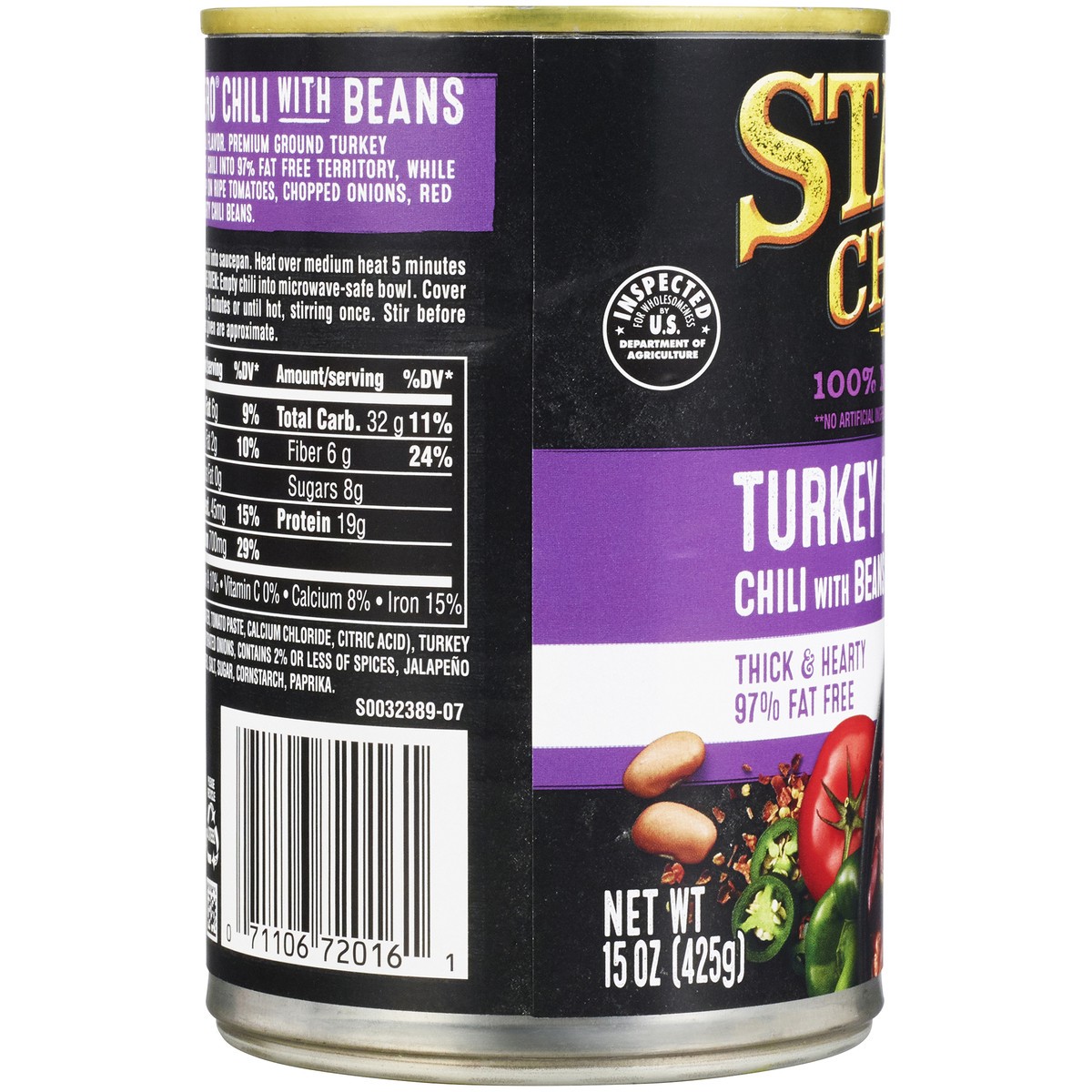 slide 10 of 12, STAGG CHILI Turkey Ranchero w/Beans Chili 15 oz. Pull-Top Can, 15 oz