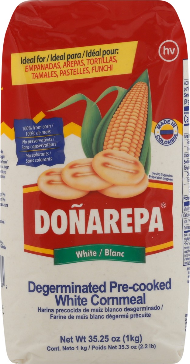 slide 3 of 9, Doñarepa Pre-Cooked Degerminated White Cornmeal 35.25 oz, 35.25 oz