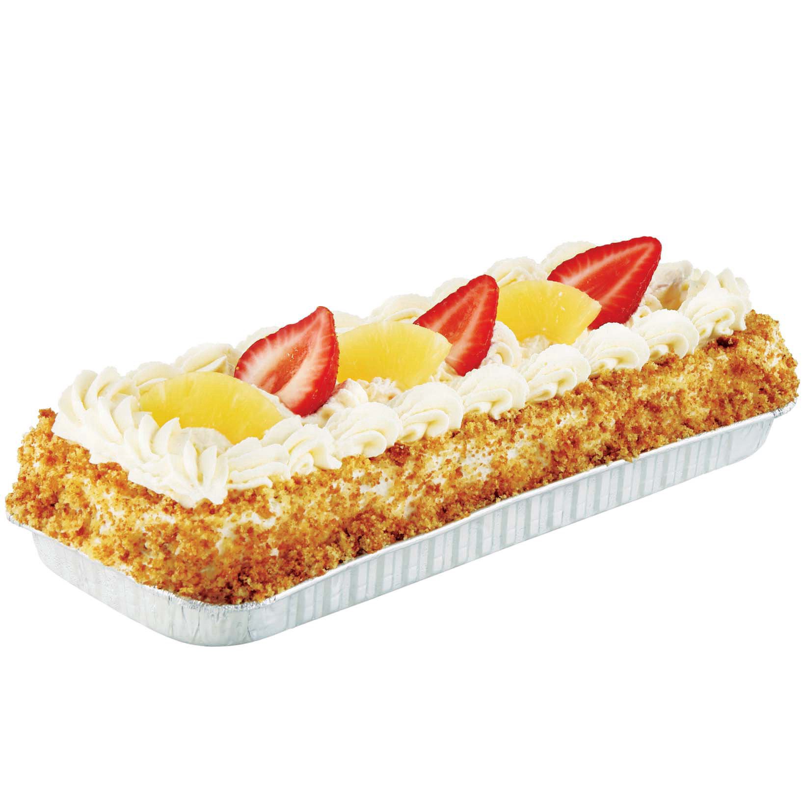 slide 1 of 1, H-E-B Bakery Two Fruit Tres Leches Cake, 1/8 sheets