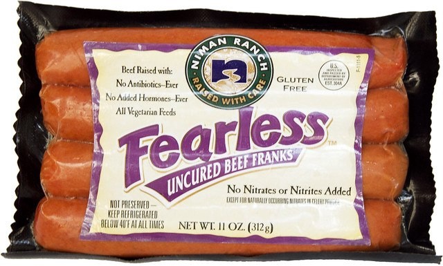 slide 1 of 1, Niman Ranch Fearless Uncured Beef Franks, 4 ct; 2.75 oz