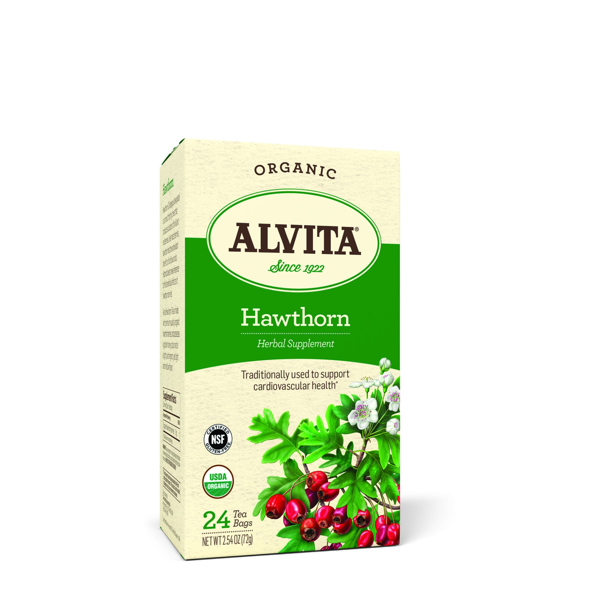 slide 1 of 1, Alvita Hawthorn Organic Herbal Tea, 1 ct