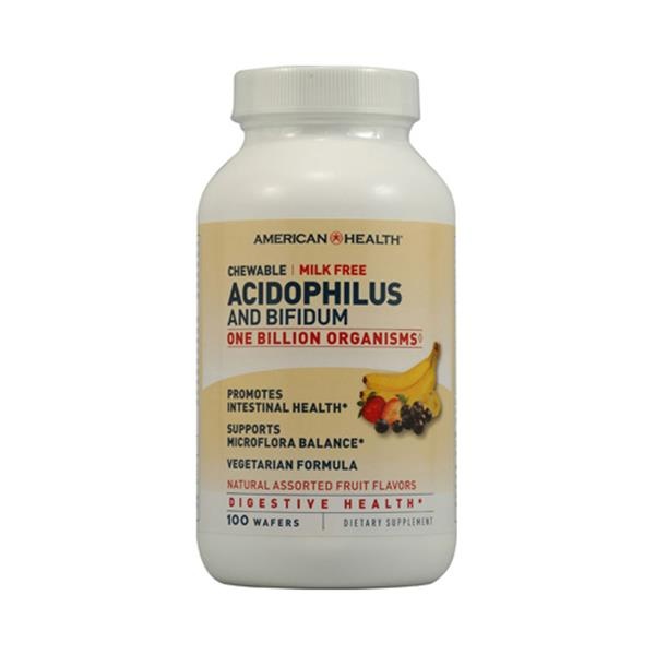 slide 1 of 1, American Health Acidophilus And Bifidum Chewable Fruit Wafers, 100 ct