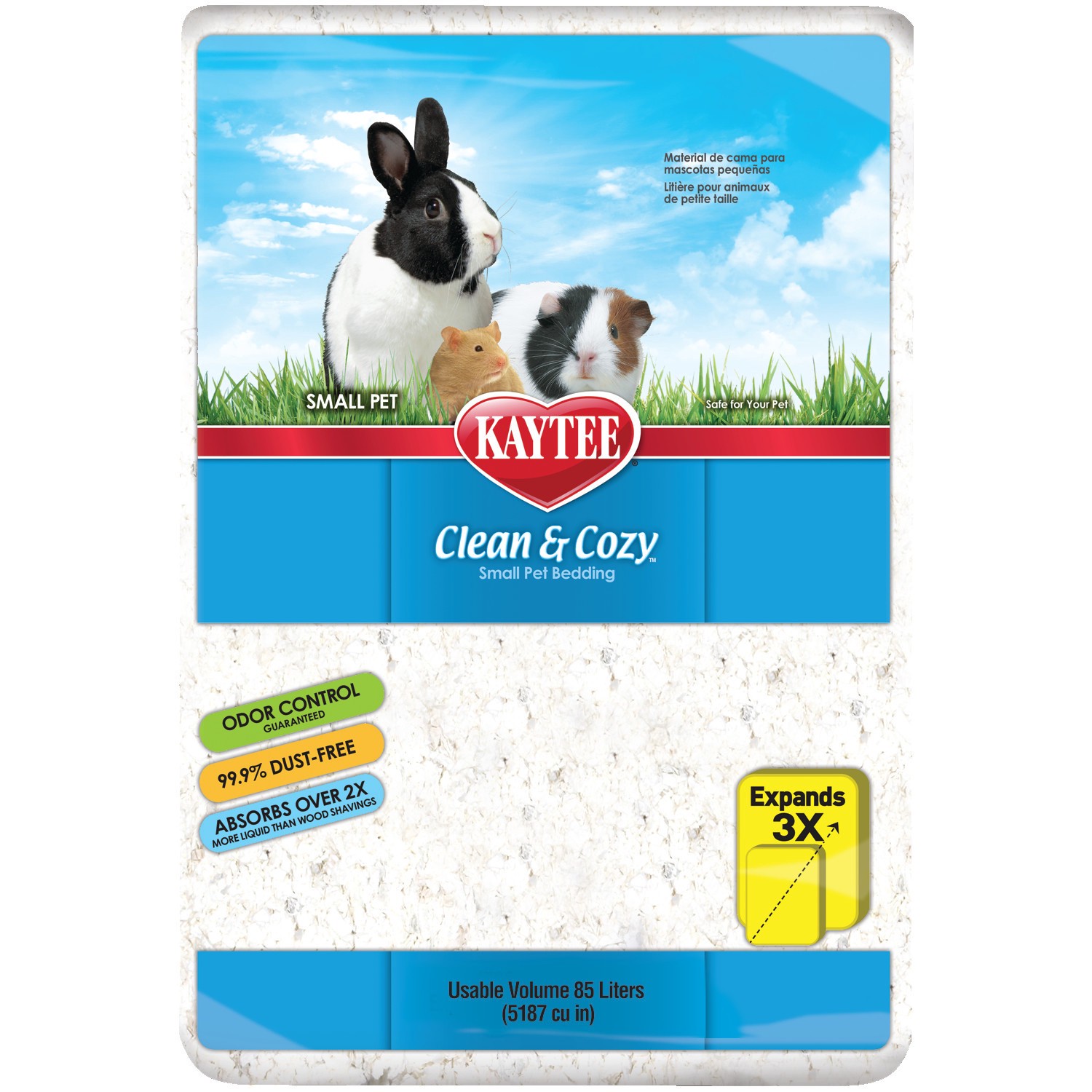 slide 1 of 9, Kaytee Pet Specialty Kaytee Clean & Cozy White Small Animal Pet Bedding 85 Liters, 1 ct