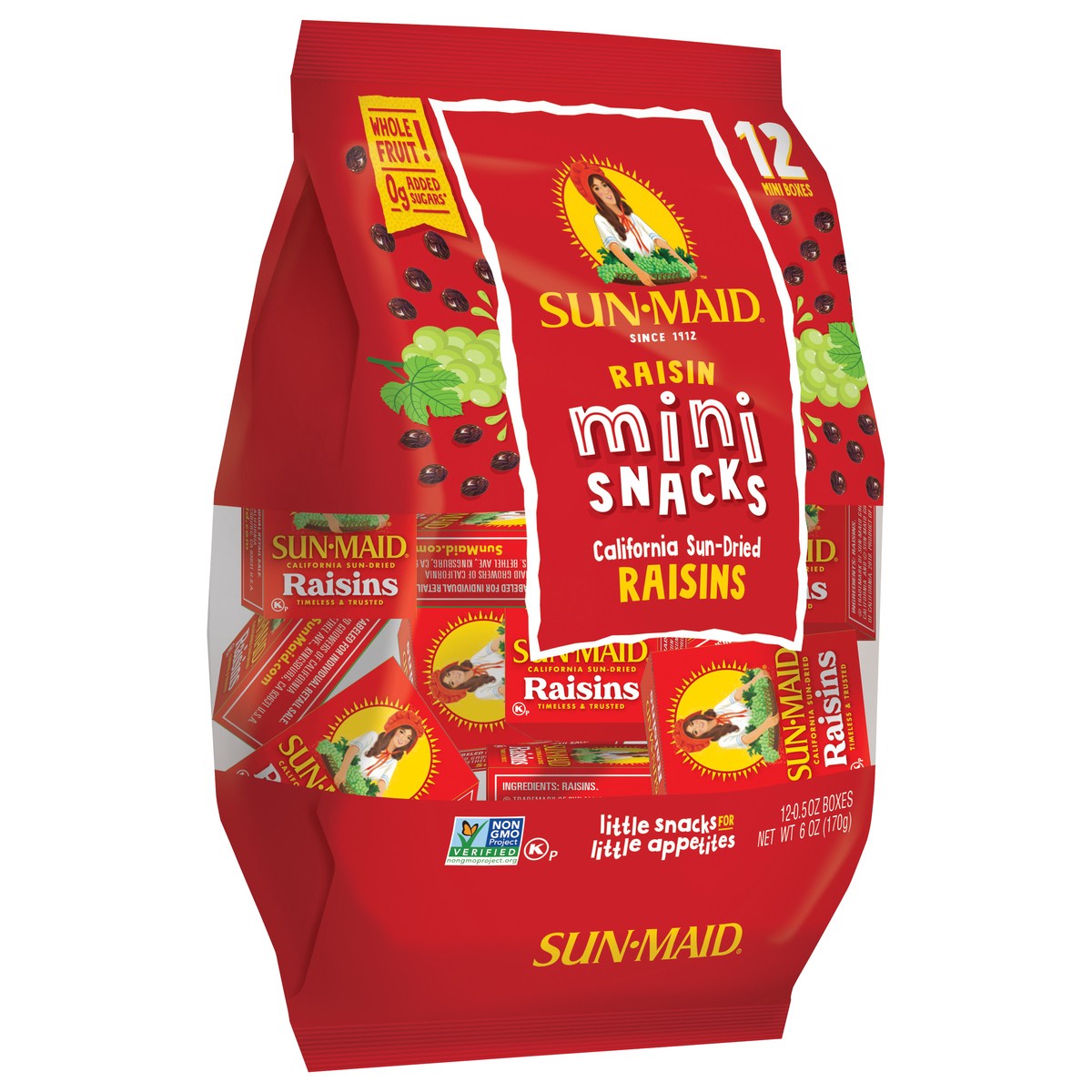 slide 3 of 7, Sun-Maid California Sun-Dried Raisins 12-Count Bag/.5oz Cartons, 6 oz