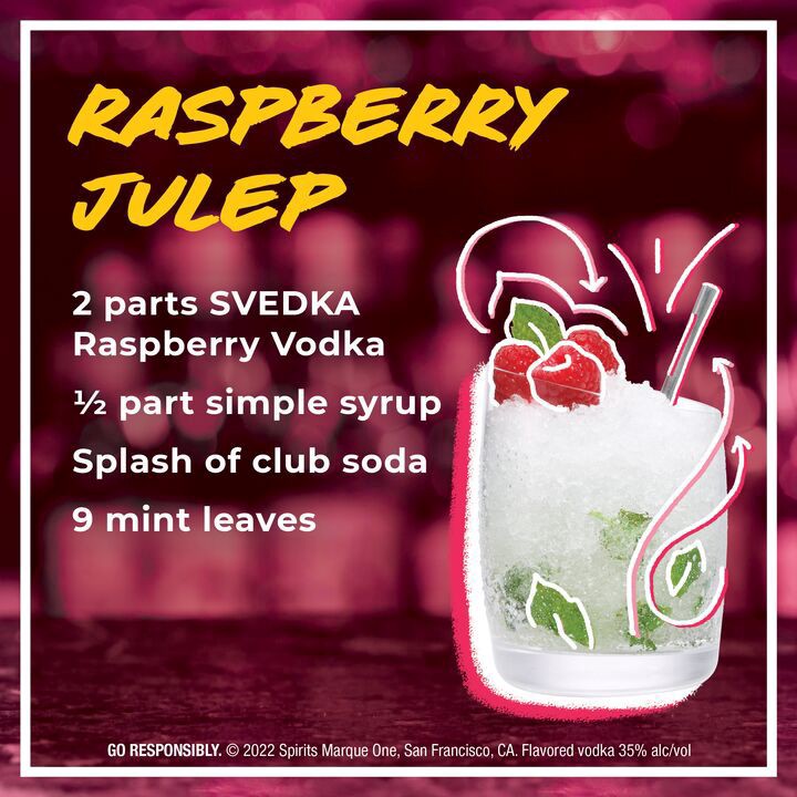 slide 4 of 6, SVEDKA Raspberry Flavored Vodka, 1 L Bottle, 70 Proof, 33.81 fl oz