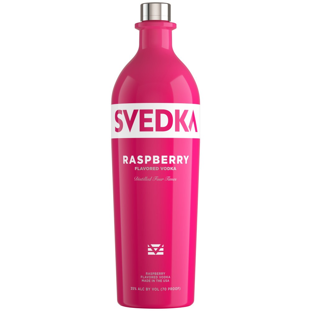 slide 1 of 6, SVEDKA Raspberry Flavored Vodka, 1 L Bottle, 70 Proof, 33.81 fl oz