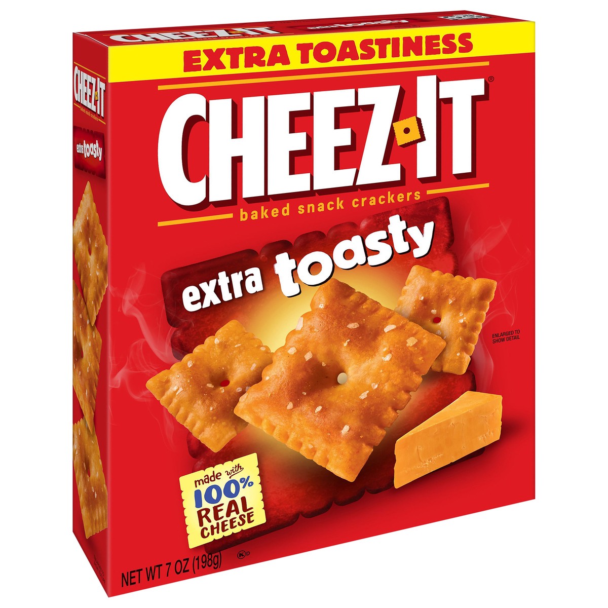 slide 9 of 14, Cheez-It Cheese Crackers, Baked Snack Crackers, Office and Kids Snacks, Extra Toasty, 7oz Box, 1 Box, 7 oz