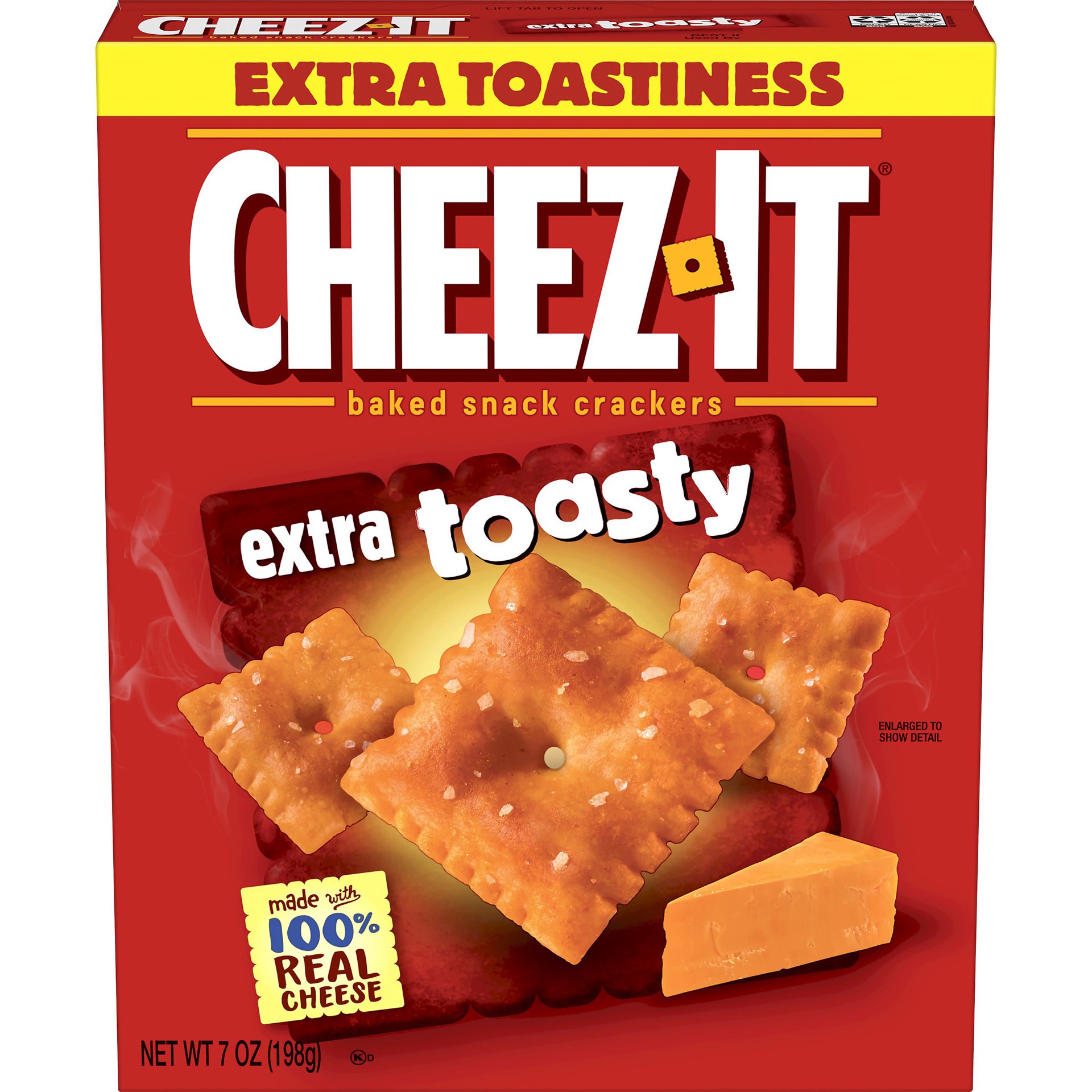 slide 1 of 14, Cheez-It Cheese Crackers, Baked Snack Crackers, Office and Kids Snacks, Extra Toasty, 7oz Box, 1 Box, 7 oz