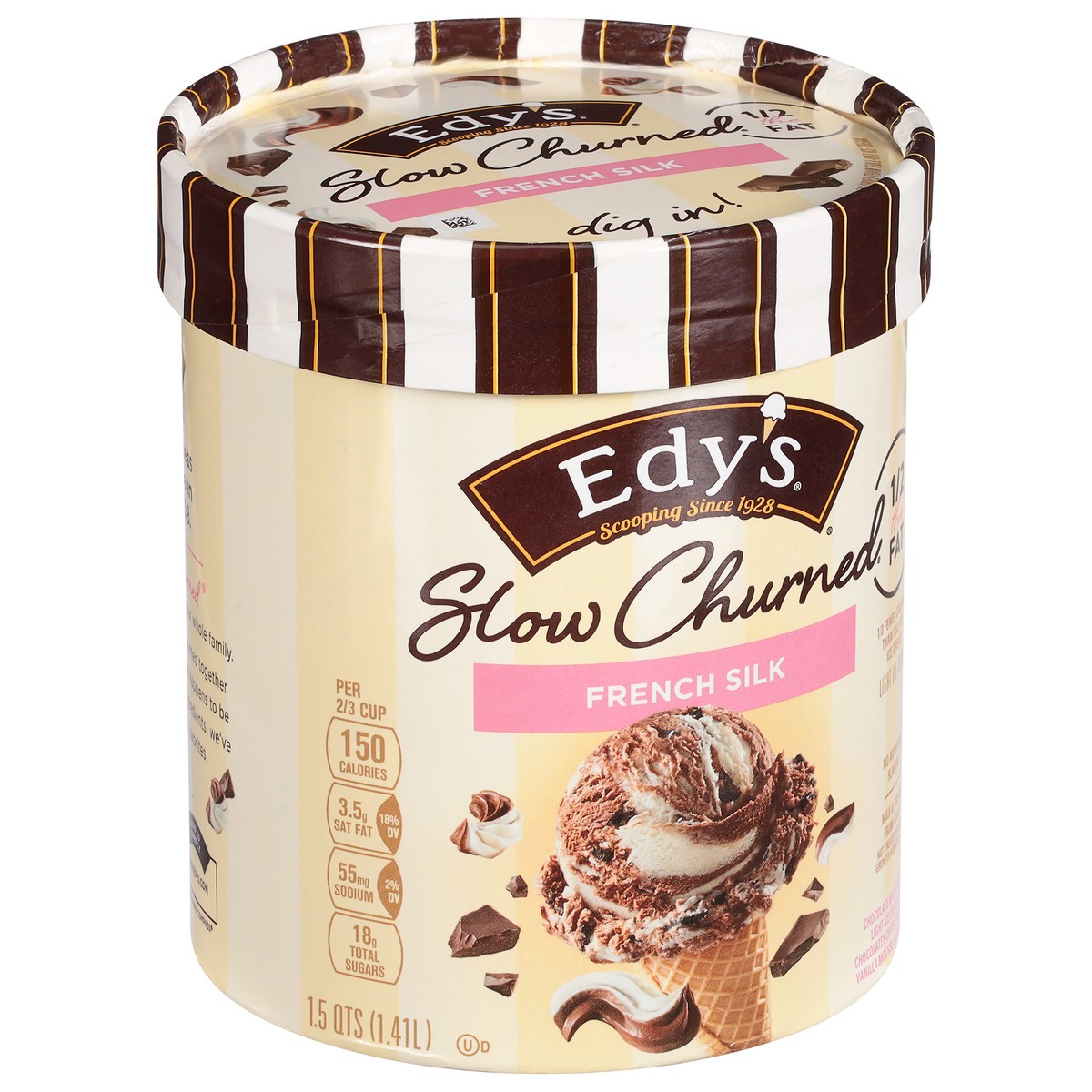 slide 2 of 9, Edy's Slow Churned Light French Silk Ice Cream 1.5 qt, 1.5 qt