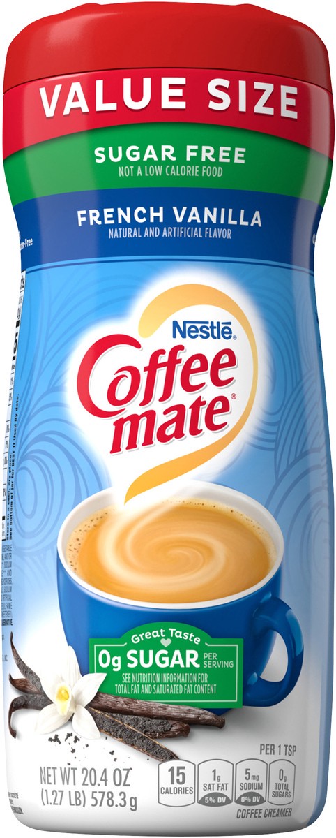 slide 3 of 7, Coffee Mate Sugar Free French Vanilla Powder Coffee Creamer, 20.40 oz