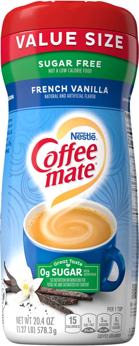 slide 2 of 7, Coffee Mate Sugar Free French Vanilla Powder Coffee Creamer, 20.40 oz