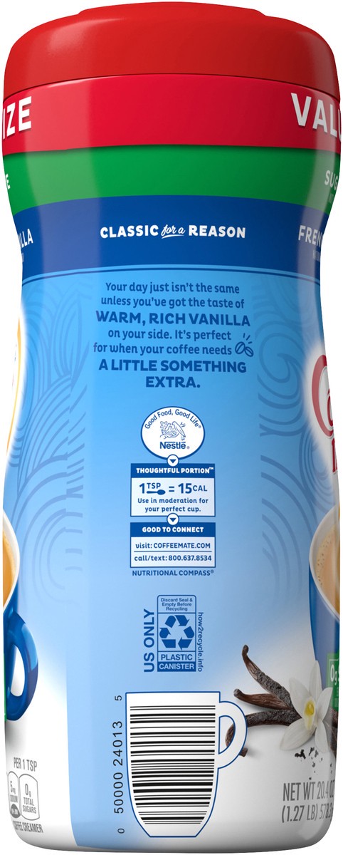 slide 4 of 7, Coffee Mate Sugar Free French Vanilla Powder Coffee Creamer, 20.40 oz