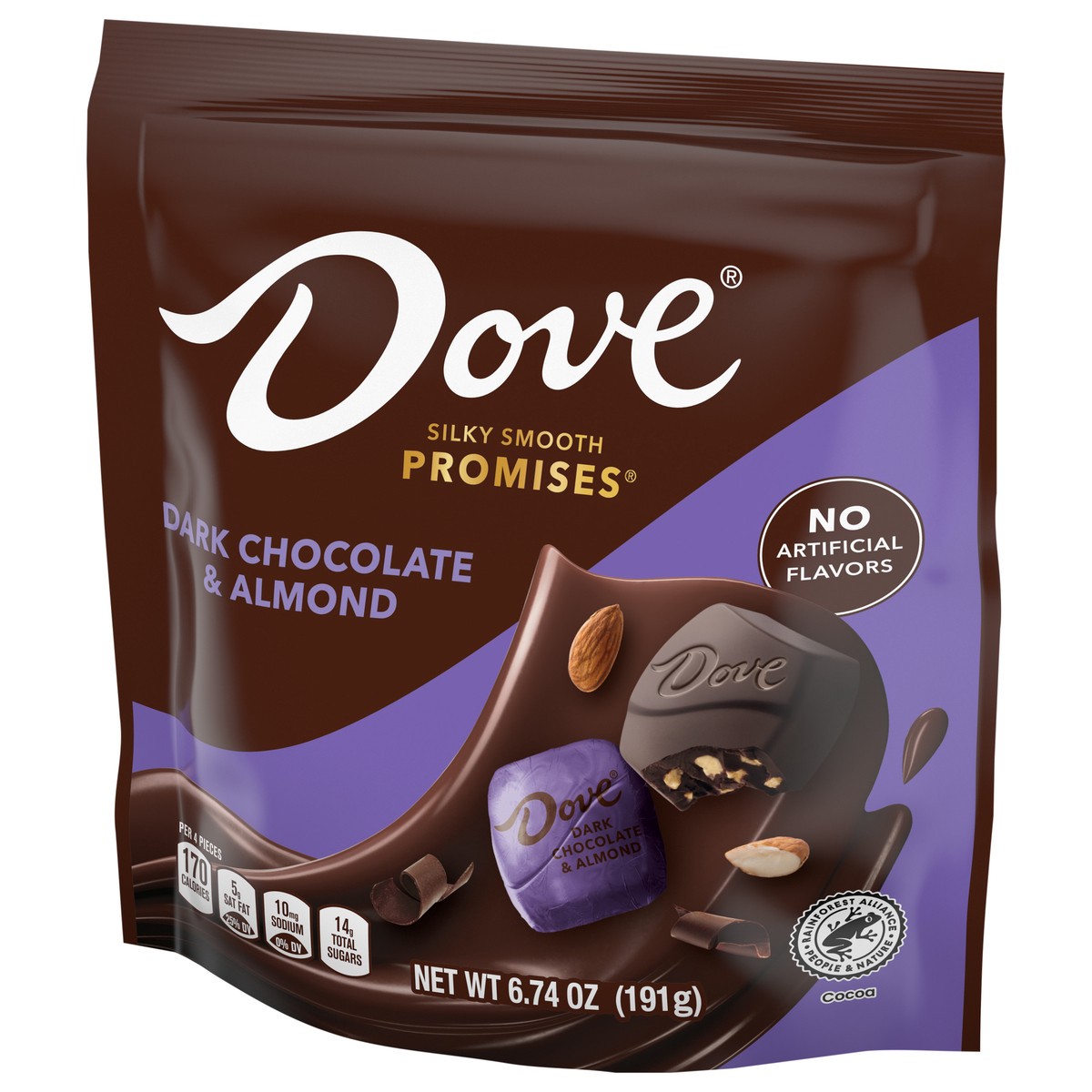 slide 3 of 4, DOVE PROMISES, Dark Chocolate Almond Candy, 6.74 Oz Bag, 6.74 oz