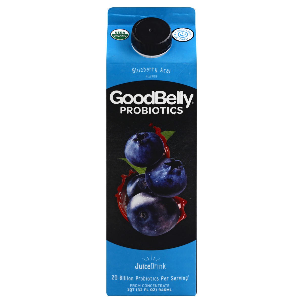 slide 2 of 13, GoodBelly Probiotics Blueberry Acai Flavor Juice Drink 1 qt, 1 qt