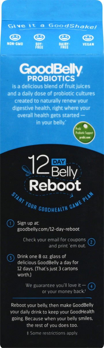 slide 13 of 13, GoodBelly Probiotics Blueberry Acai Flavor Juice Drink 1 qt, 1 qt