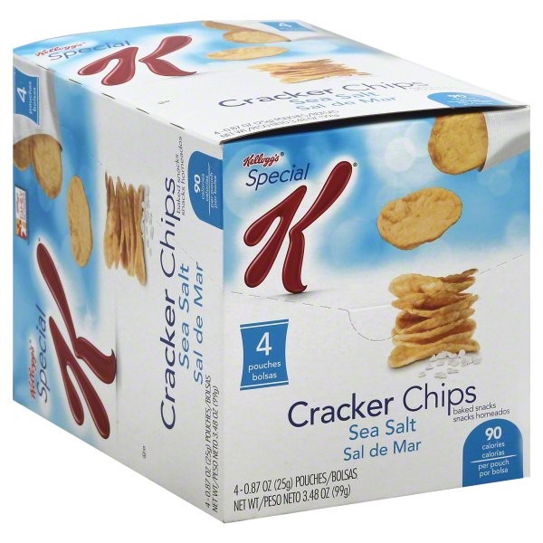 slide 1 of 6, Special K Sea Salt Cracker Chips, 4 ct; 0.87 oz