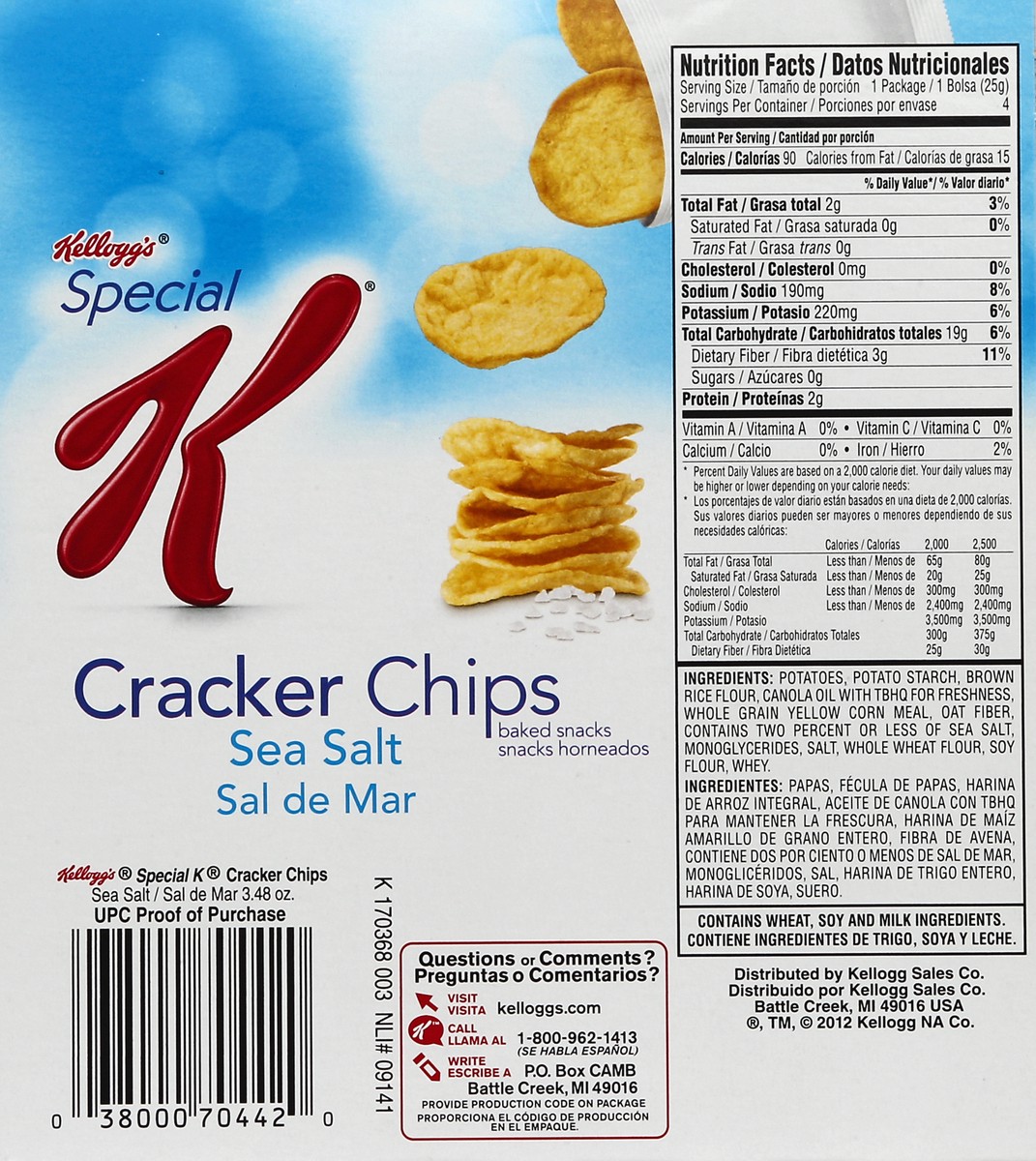 slide 6 of 6, Special K Sea Salt Cracker Chips, 4 ct; 0.87 oz