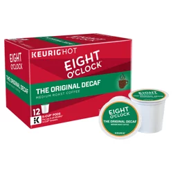 Eight O'Clock Coffee Decaffeinated Medium Roast The Original Decaf Coffee - 12 ct 0.33 oz K-Cup Pods
