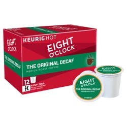 Eight O'Clock Coffee Decaffeinated Medium Roast The Original Decaf Coffee 12 - 0.33 oz K-Cup Pods